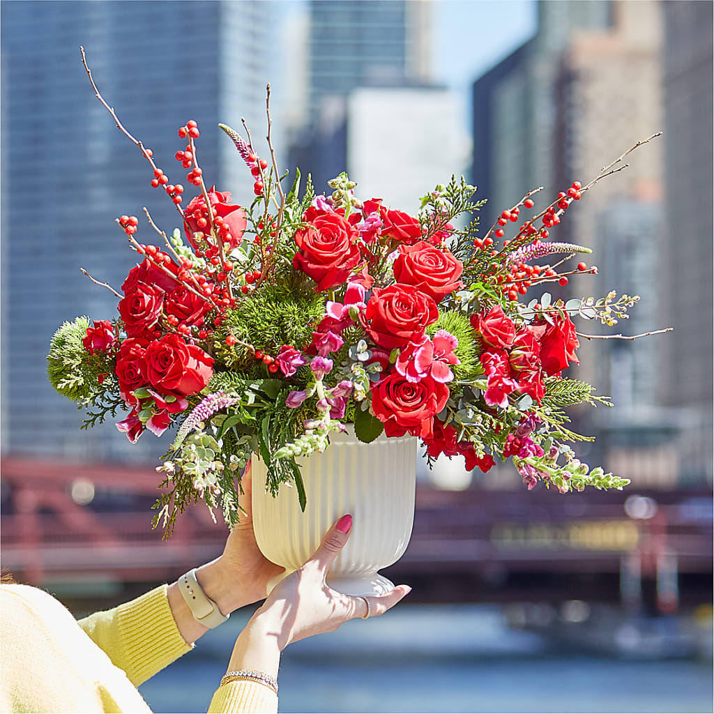 Big Red Bow Bouquet – Branch Floral Designs, Nyssa OR
