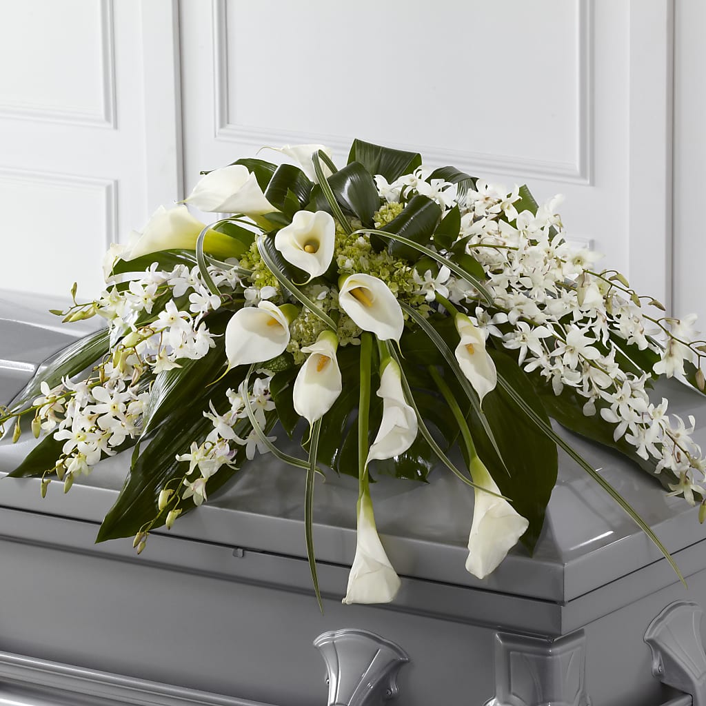 Angel Wings Casket Spray – Branch Floral Designs, Nyssa OR