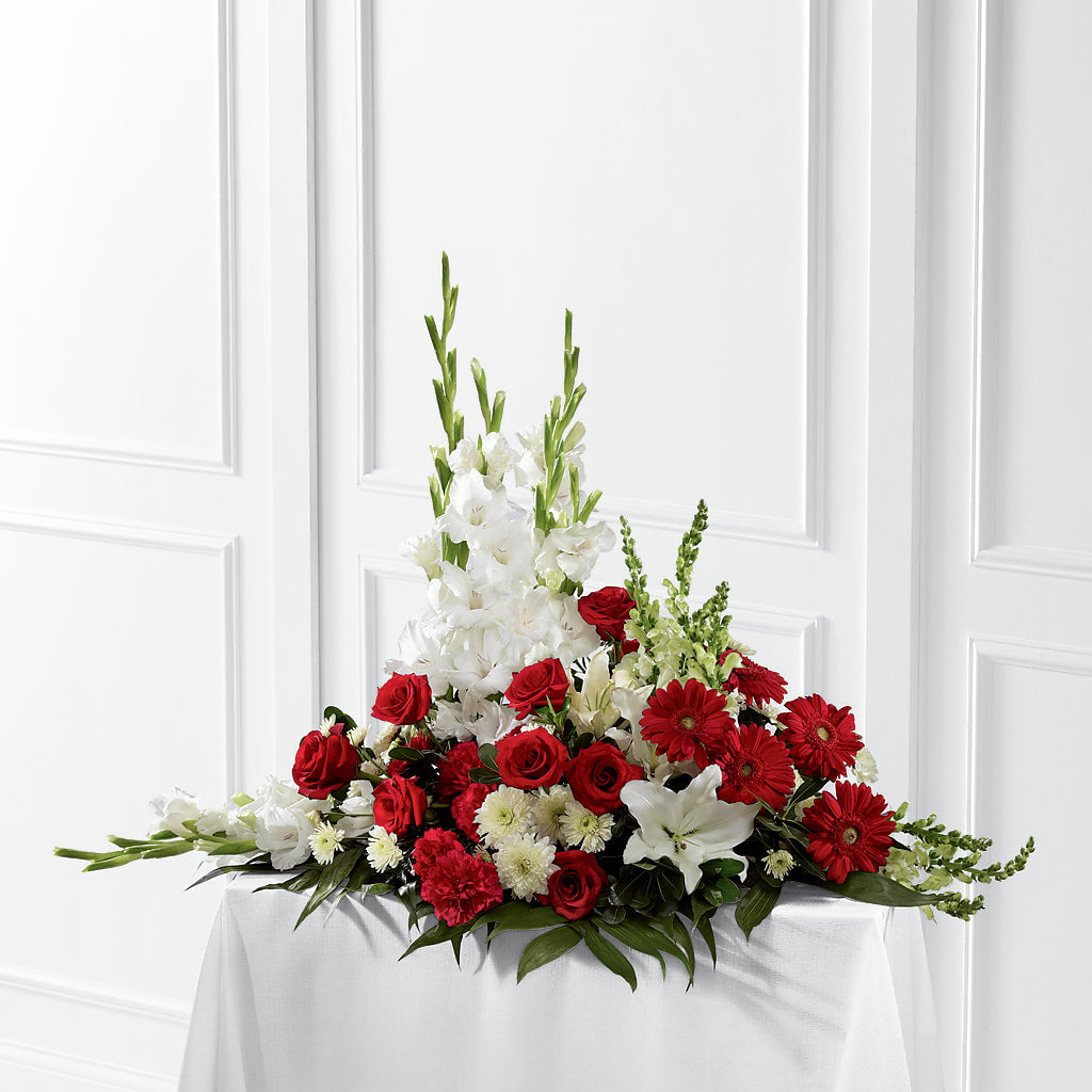Crimson & White Arrangement – Branch Floral Designs, Nyssa OR