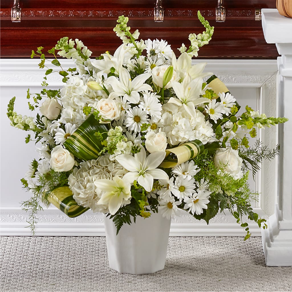Thoughts of Tranquility Floor Basket – Branch Floral Designs, Nyssa OR