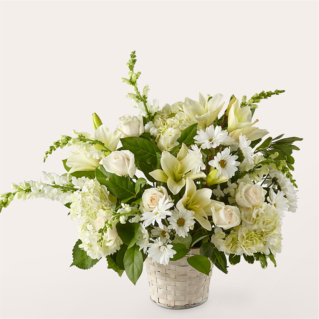 Ivory Elegance Floral Basket – Branch Floral Designs, Nyssa OR