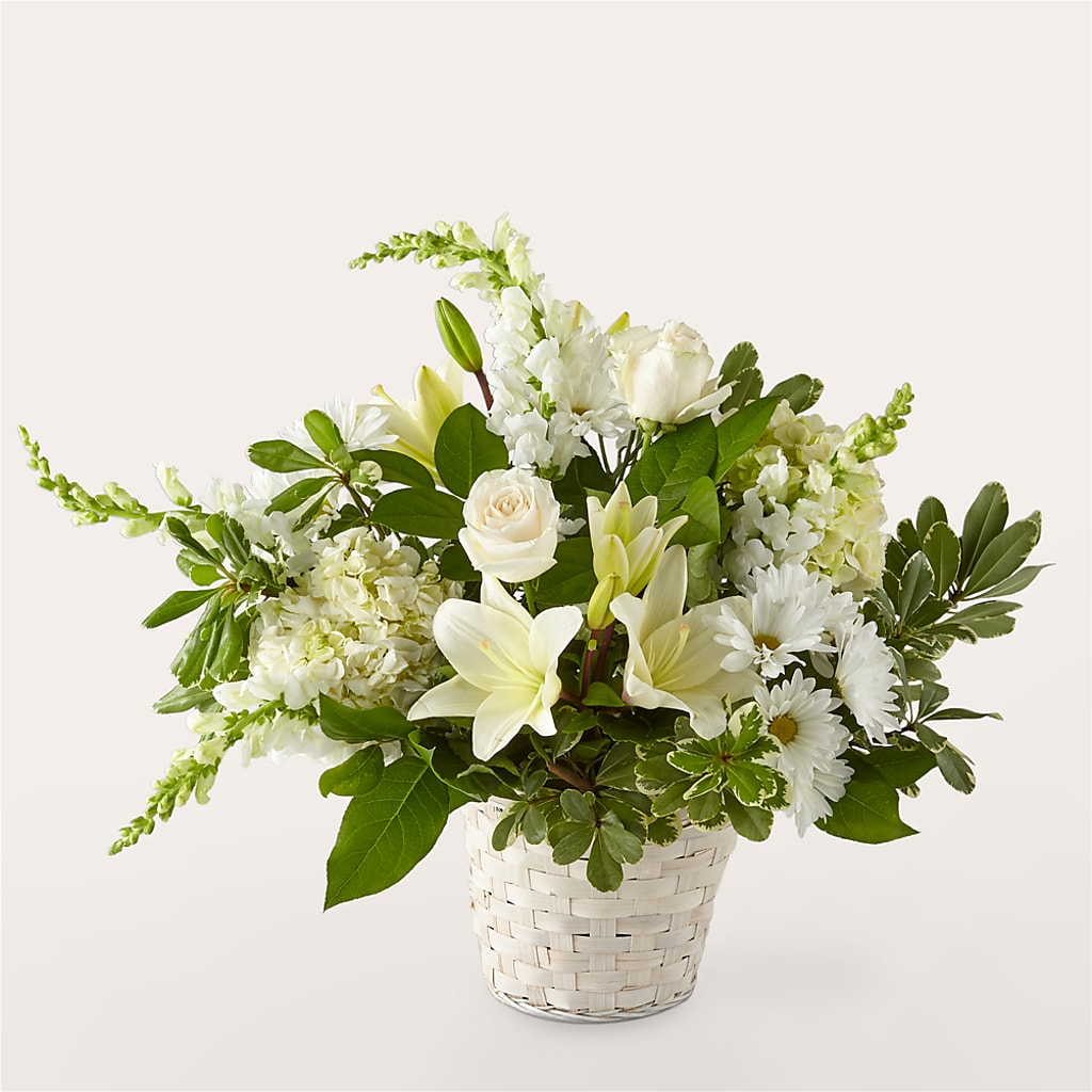 Ivory Elegance Floral Basket – Branch Floral Designs, Nyssa OR