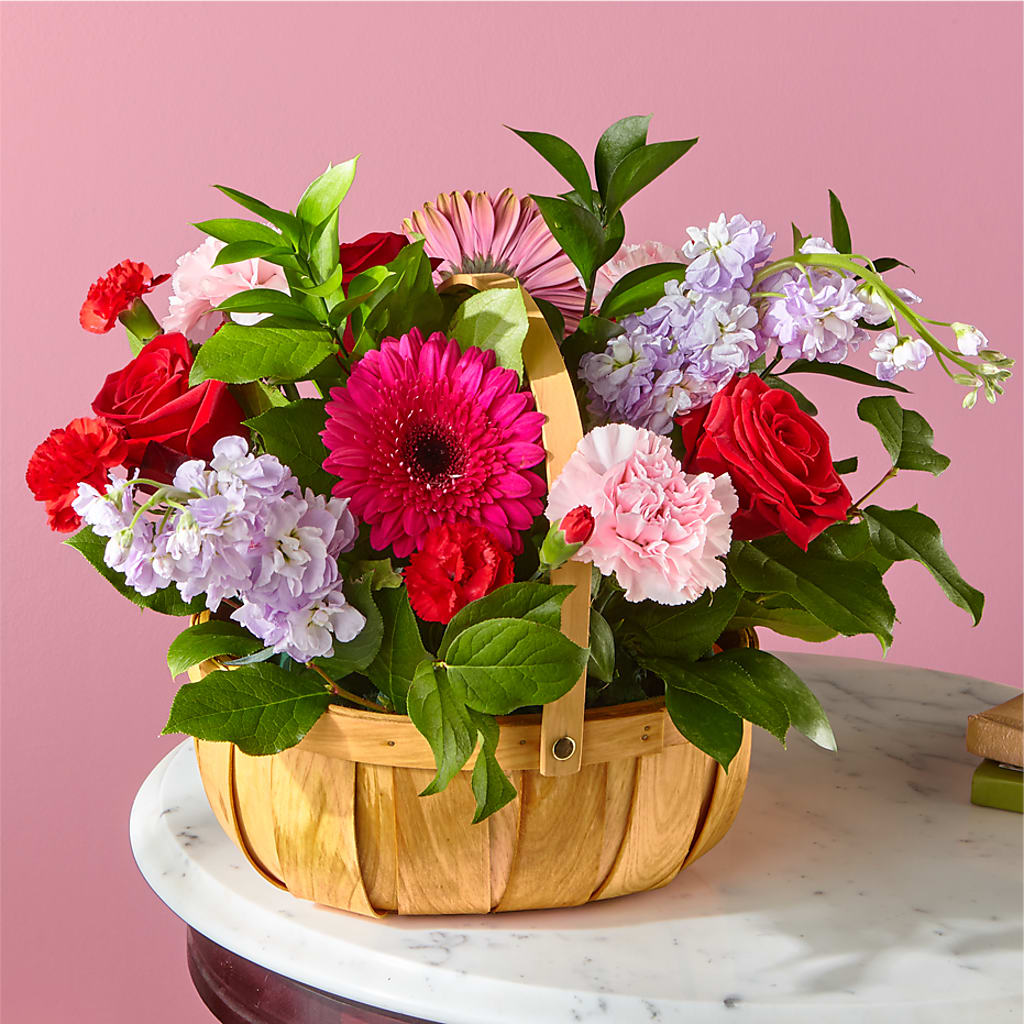 Pink Picnic Basket – Branch Floral Designs, Nyssa OR