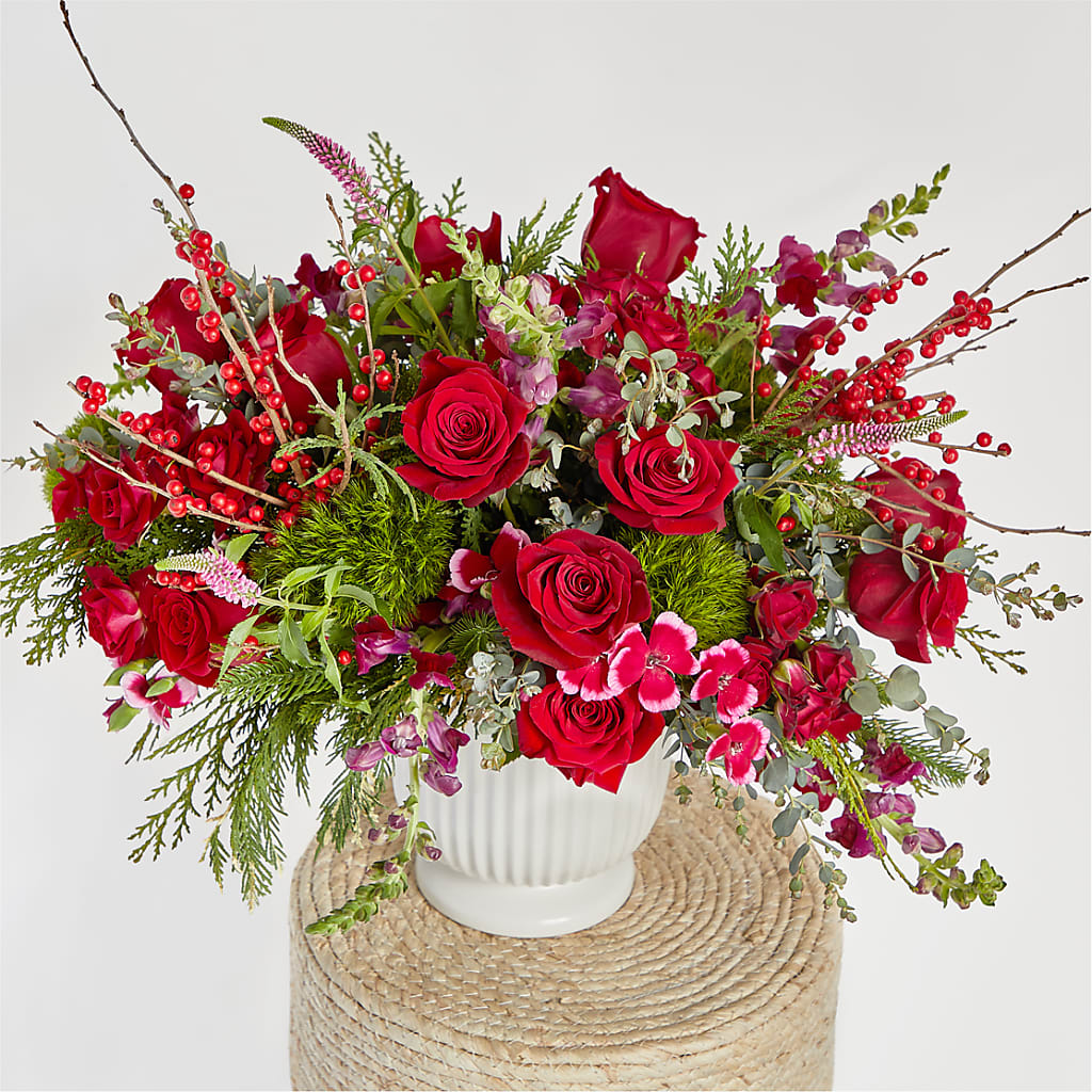 Big Red Bow Bouquet –  Branch Floral Designs, Nyssa OR