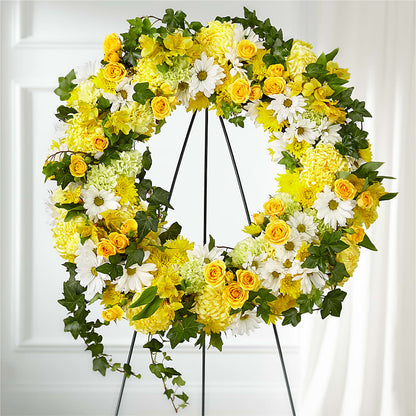 Golden Remembrance Wreath –  Branch Floral Designs, Nyssa OR