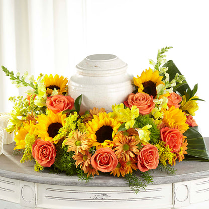 Faithful Sunflower Cremation Adornment –  Branch Floral Designs, Nyssa OR