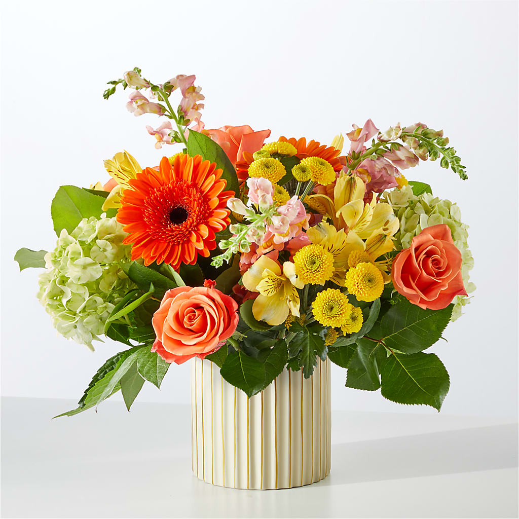 Autumn Sunshine Bouquet with Ivory Vase –  Branch Floral Designs, Nyssa OR