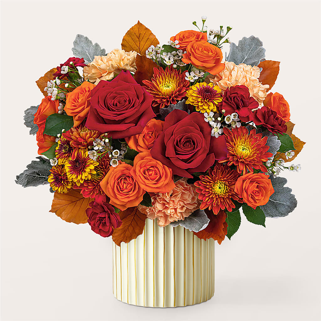 Merlot Bouquet with Ivory Vase –  Branch Floral Designs, Nyssa OR