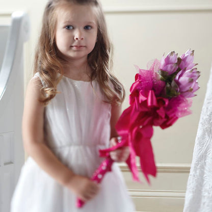 Sparkle Pink Flower Girl Bouquet –  Branch Floral Designs, Nyssa OR